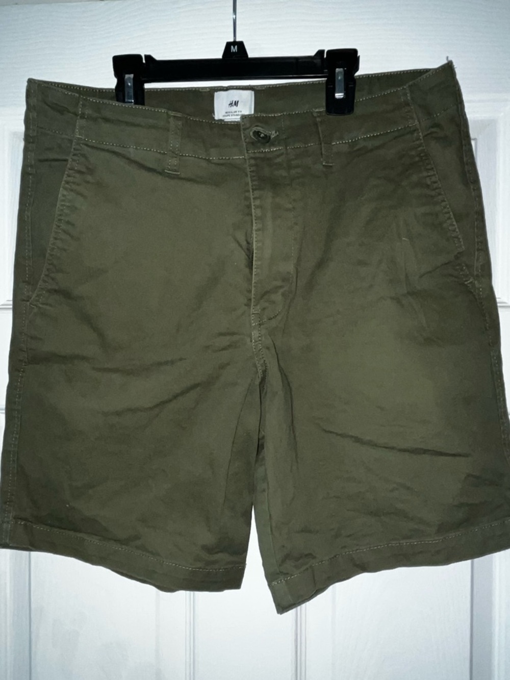 H&M Dark Green Men's Flat Front Shorts